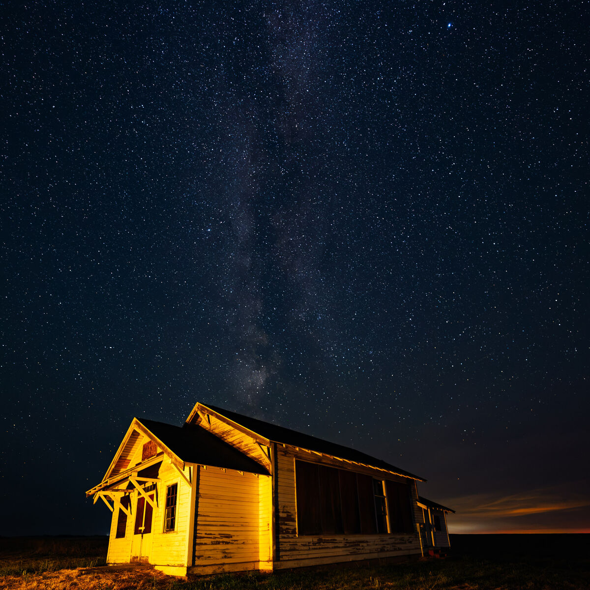 Lit shed